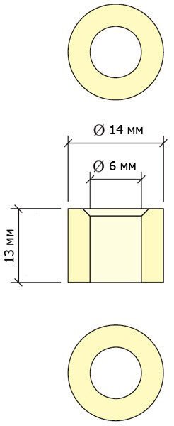 чертеж втулки JBR Piramide 13 мм